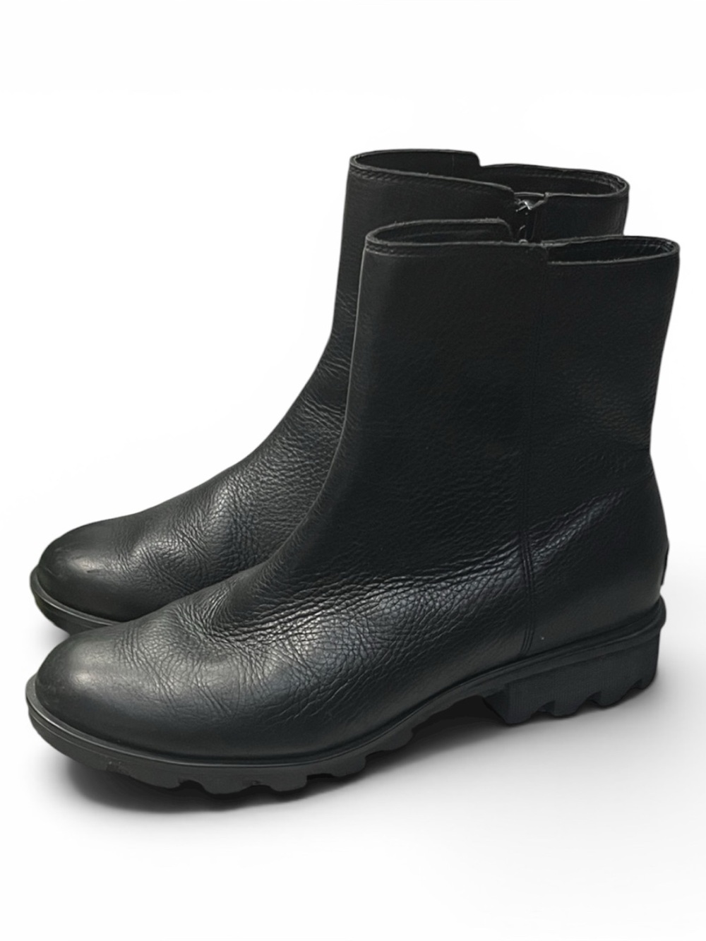 Sorel Phoenix Black Pebbled Leather Zip Boot (Sz 11)